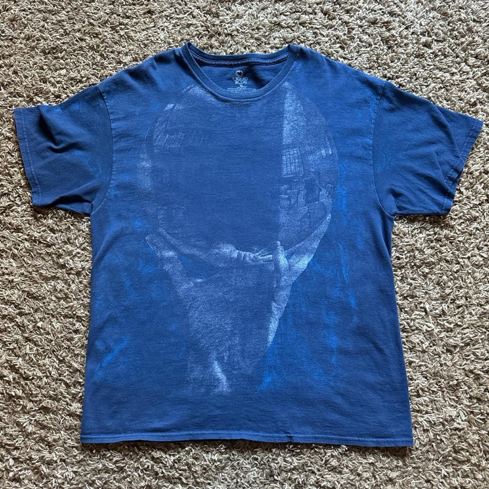 Men’s Vintage Liquid Blue Shirt. M.C. Escher Graphic.